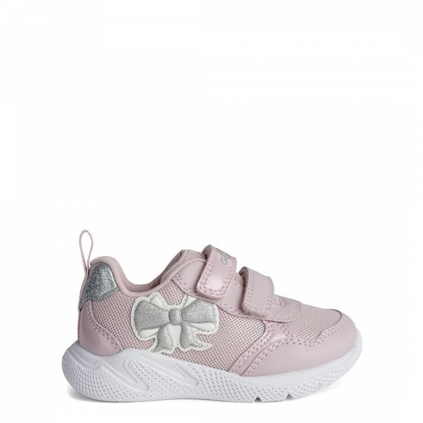 Baby Girl's Pink and Silver Bow Sprintye Sneakers