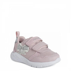 Baby Girl's Pink and Silver Bow Sprintye Sneakers