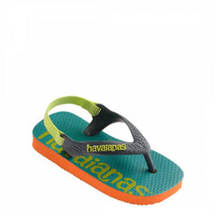 Baby Green and Orange Logomani Flipflops