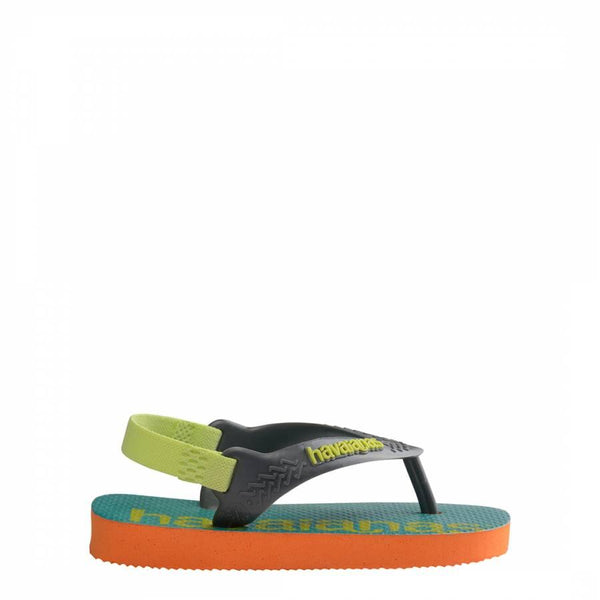 Baby Green and Orange Logomani Flipflops