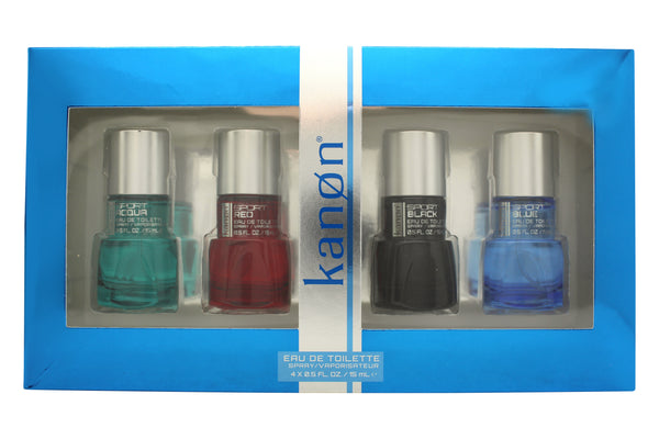 Kanøn Sport Miniature Gift Set 15ml Sport Aqua EDT + 15ml Sport Black EDT + 15ml Sport Blue EDT + 15ml Sport Red EDT