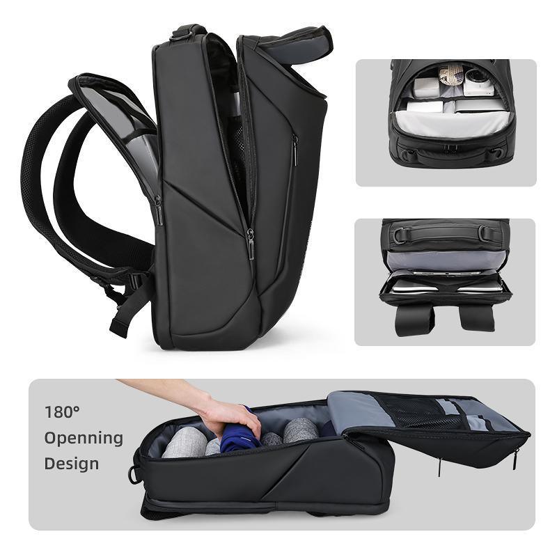 ***Angelify*** New Professional Business Travel Anti-Theft Waterprof Pouch USB Interface Designer Men Multifunctional Laptop Backpack - 17.3 inches
