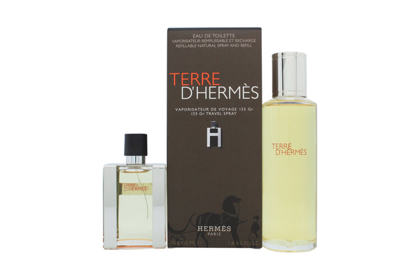 Hermès Terre d'Hermès Gift Set 30ml EDT Refillable + 125ml EDT Refill - Angelify Beauty