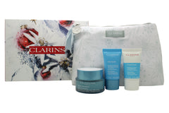 Clarins Hydra-Essential Gift Set 50ml Face Cream + 15ml Face Mask + 15ml Exfoliating Cream + Pouch