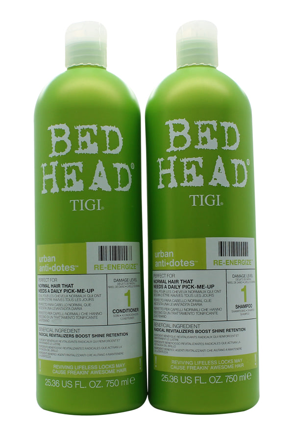 Tigi Duo Pack Bed Head Urban Antidotes Re-Energize 750ml Shampoo + 750ml Conditioner - Angelify Beauty