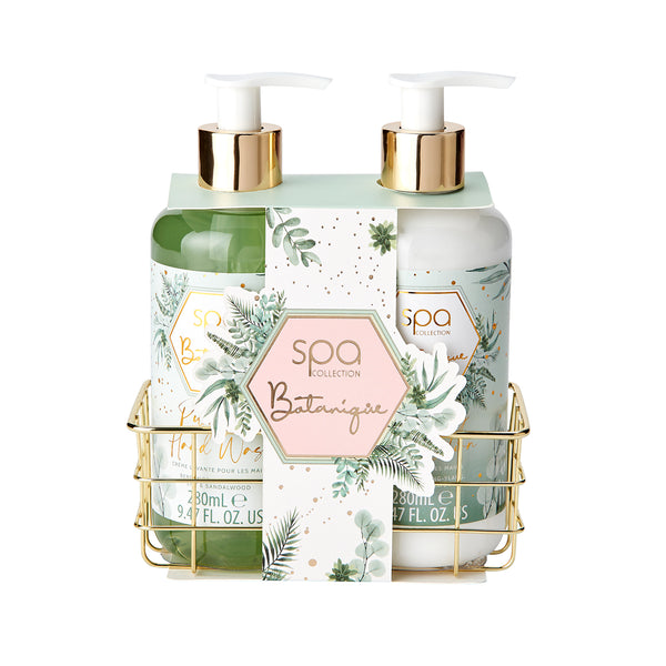 Style & Grace Spa Botanique Luxury Handcare Gift Set Eco Packaging 280ml Hand Wash + 280ml Hand Lotion + Metallic Basket - Angelify Beauty