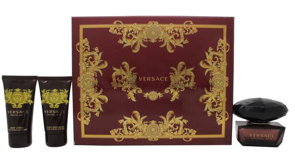 Versace Crystal Noir Gift Set 50ml EDT + 50ml Shower Gel + 50ml Body Lotion - Angelify Beauty