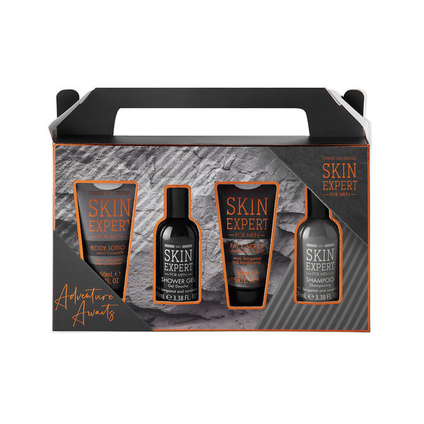 Style & Grace Skin Expert for Him Essential Gift Set 100ml Shampoo + 100ml Shower Gel + 50ml Face Scrub + 50ml Body Lotion - Angelify Beauty