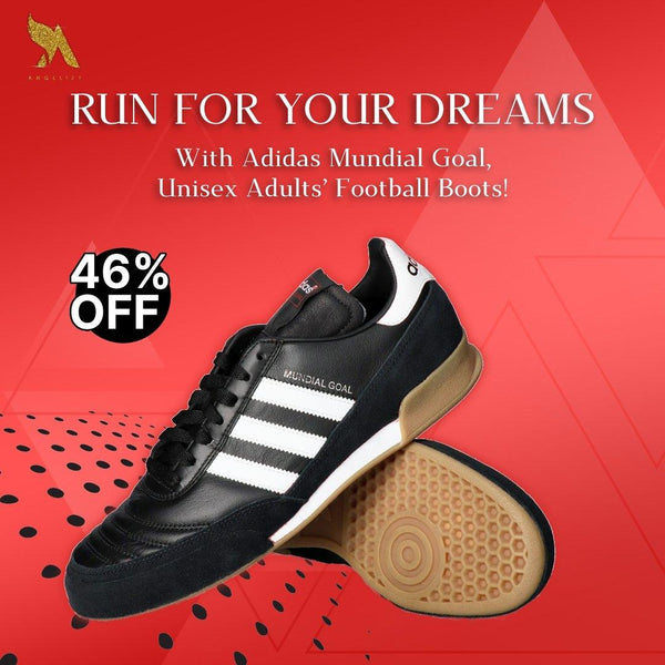 Adidas Mundial Goal, Unisex Adults' Football Boots, Black (Black 1/Running White/Running White), 4.5 UK Shoes - Angelify Beauty