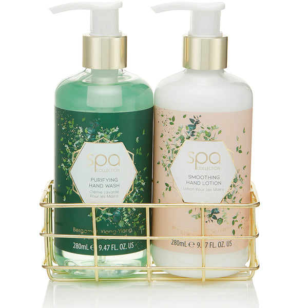 Style & Grace Spa Botanique Luxury Handcare Gift Set 3 Pieces (This gift set includes: 1 x 280ml Hand Wash 1 x 280ml Hand Lotion 1 x Metallic Basket) - Angelify Beauty