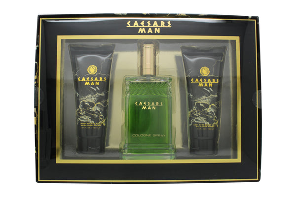 Caesars Man Gift Set 100ml Cologne Spray + 100ml Hair & Body Wash + 100ml Aftershave Balm