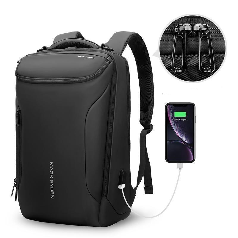 ***Angelify*** New Professional Business Travel Anti-Theft Waterprof Pouch USB Interface Designer Men Multifunctional Laptop Backpack - 17.3 inches